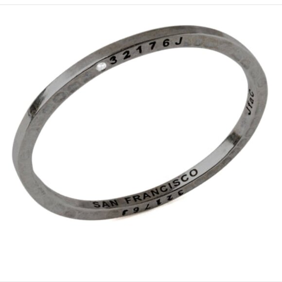 San Francisco Coal with Diamond Bangle by Caliber Collection - Picture 1 of 4